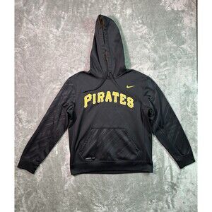 NIKE MLB THERMA-FIT PITTSBURGH PIRATES HOODIE BLACK MENS MEDIUM